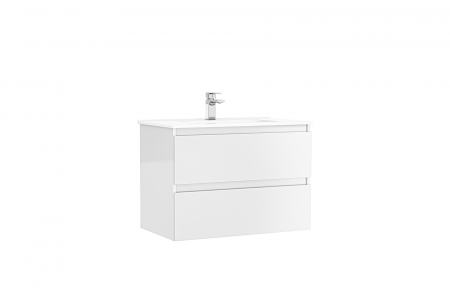 Mobilier baie - Set dulap baie suspendat Gala Daily cu lavoar inclus, 80 cm, alb lucios