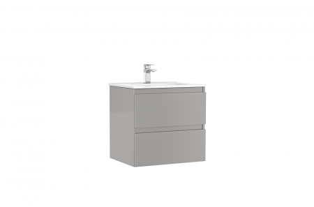 Mobilier baie - Set dulap baie suspendat Gala Daily cu lavoar inclus, 60 cm, gri lucios