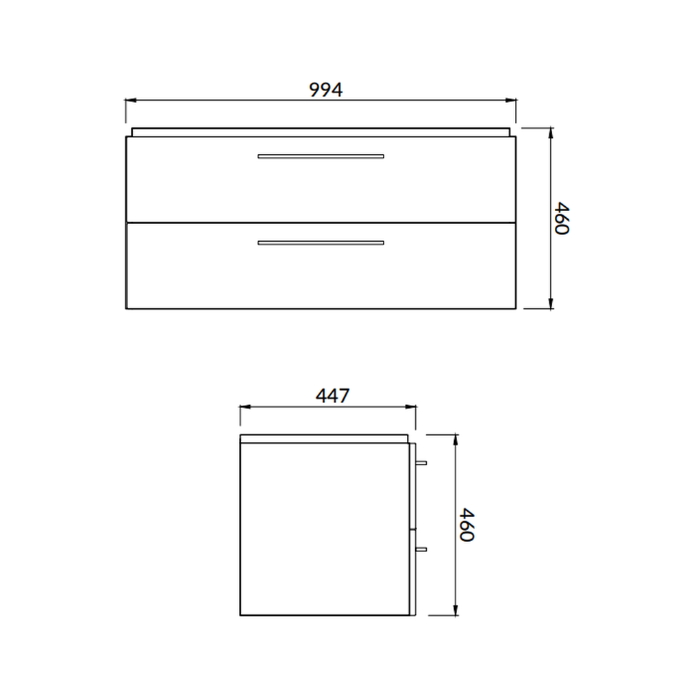 Set dulap baie suspendat Lara 2 sertare cu lavoar Cersanit Mille, 100 cm, nuc - Resigilat [1]