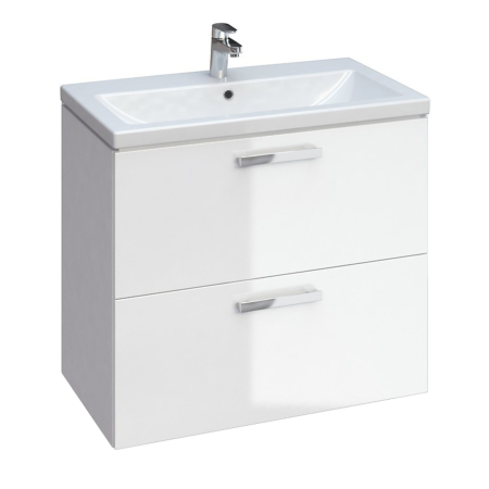 Mobilier baie - Set dulap baie suspendat Lara 2 sertare cu lavoar Como 80 cm, alb, Cersanit