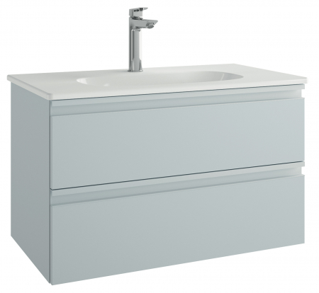 Mobilier baie - Set dulap baie suspendat MDF gri deschis Ideal Standard Tesi cu lavoar inclus 83 cm