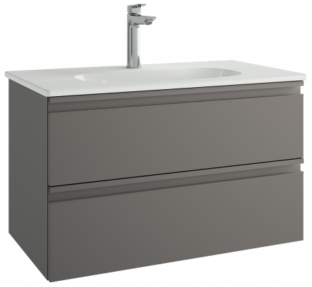 Mobilier baie - Set dulap baie suspendat MDF gri inchis Ideal Standard Tesi cu lavoar inclus 83 cm