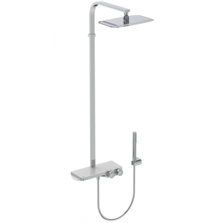 Baie - Coloana de dus cu baterie termostatata si etajera Ideal Ceratherm S200 crom lucios