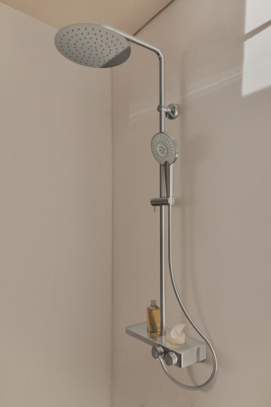 Coloana de dus cu baterie termostatata si etajera Ideal Ceratherm S200 II crom lucios [1]