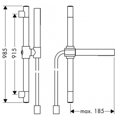 Set dus crom cu bara, para dus cu 2 functii si furtun Hansgrohe Axor Starck [2]