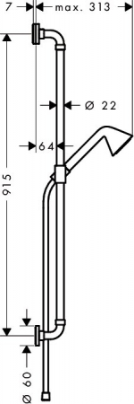 Set dus crom cu bara, para dus si furtun Hansgrohe Axor Front [3]