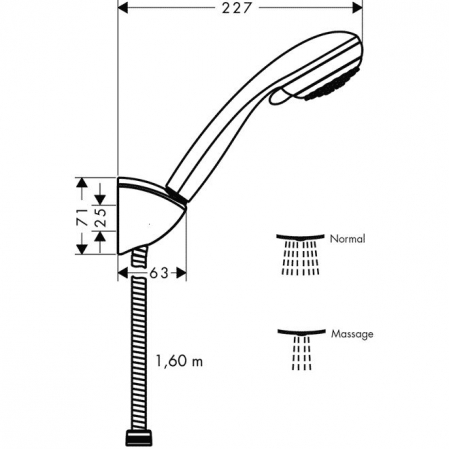 Set dus crom cu furtun si porter, Hansgrohe Crometta 85 Mono [1]