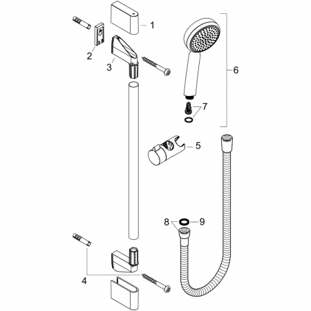 Set de dus cu bara crom Hansgrohe, Crometta 100 [3]