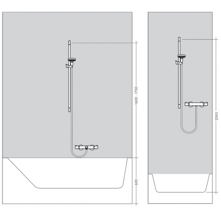 Set de dus cu bara crom Hansgrohe, Crometta 100 [1]