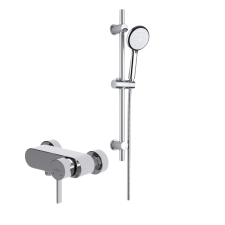 Outlet - Set dus cu bara, furtun si para dus cu 6 functii Deante Boro si baterie dus Cersanit Luvio