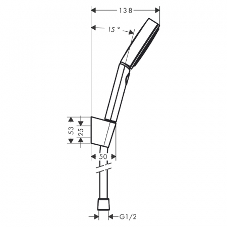 Set dus cu para, suport fix si furtun inclus crom Hansgrohe, Pulsify Select 105 [1]