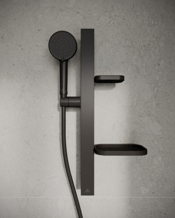 Set de dus Ideal Standard Alu+ cu bara 60 cm, para dus 2 functii si furtun, negru mat [1]