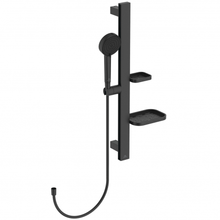 Seturi de dus - Set de dus Ideal Standard Alu+ cu bara 60 cm, para dus 2 functii si furtun, negru mat