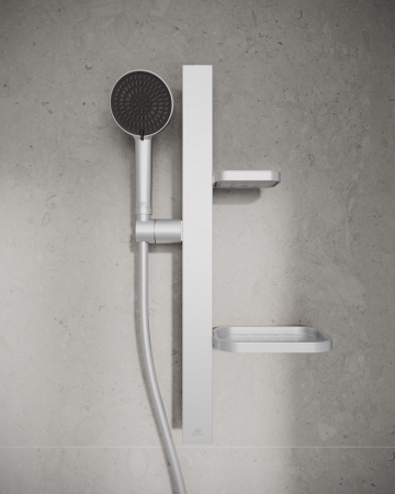 Set de dus Ideal Standard Alu+ cu bara 60 cm, para dus 2 functii si furtun, argintiu mat [1]