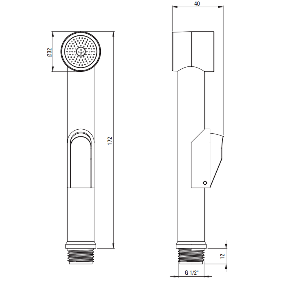 Set dus igienic Deante Bidetta cu suport fix, 150 cm, crom lucios [4]