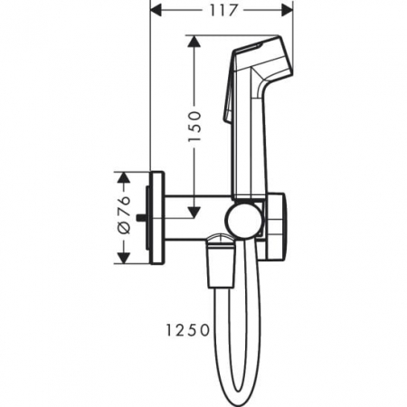 Set dus incastrat igienic, antracit periat, Hansgrohe Bidette [1]