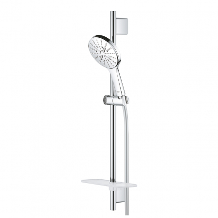 Set dus crom cu bara, para dus rotunda si furtun Grohe Rainshower Smartactive 130 [2]