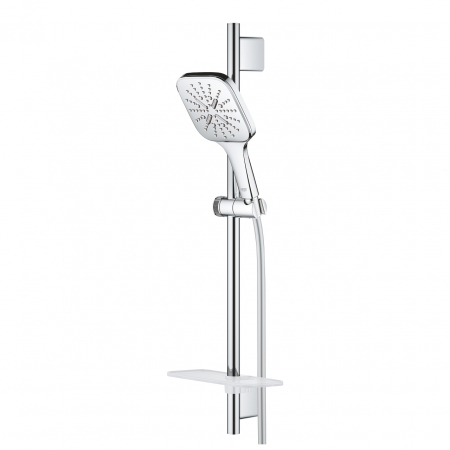 Set dus crom cu bara, para dus patrata si furtun Grohe Rainshower Smartactive 130 Cube [2]