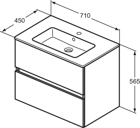 Set dulap de baie suspendat cu lavoar, 71 cm, stejar, din mdf, Ideal Standard Eurovit [1]