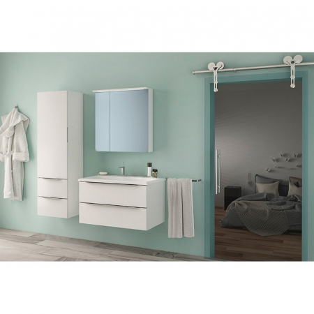 Mobilier baie - Set dulap baie cu lavoar inclus KolpaSan Tara, 110 cm, alb mat