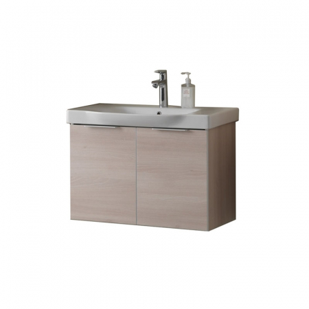 Mobilier baie - Set dulap baie cu lavoar inclus  KolpaSan Lana, 65 cm, lemn deschis