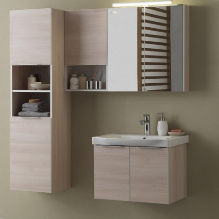 Set dulap baie cu lavoar inclus  KolpaSan Lana, 65 cm, lemn deschis [1]