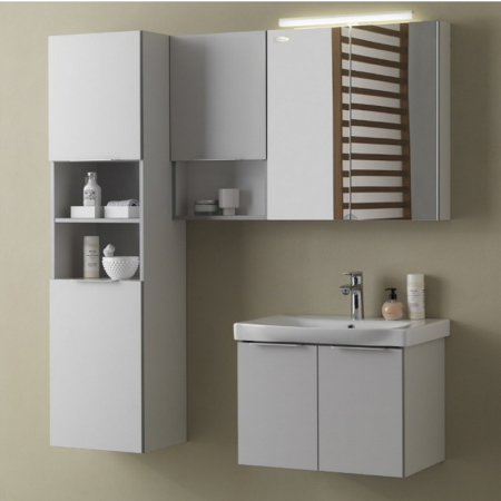 Set dulap baie cu lavoar inclus  KolpaSan Lana, 65 cm, gri deschis [1]