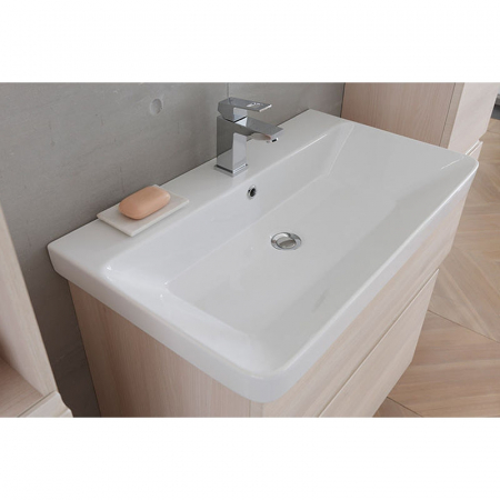 Set dulap baie cu lavoar inclus KolpaSan Oxana, 80 cm, salcam deschis [1]