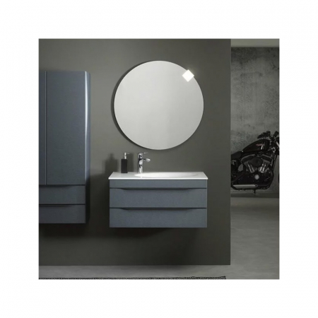 Mobilier baie - Set dulap baie cu lavoar inclus KolpaSan Malaya, 81 cm, gri inchis