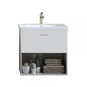 Mobilier baie - Set dulap baie cu lavoar inclus Kolpasan Evelin II, 65 cm, alb