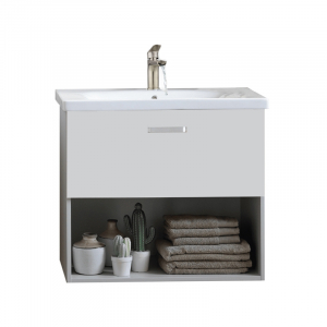 Mobilier baie - Set dulap baie cu lavoar inclus Kolpasan Evelin II, 80 cm, alb