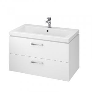 Mobilier baie - Set dulap baie cu lavoar incastrat Cersanit Lara, 80 cm, alb