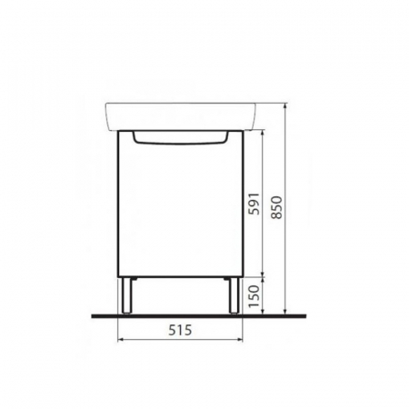 Set mobilier baie cu lavoar inclus alb, 50 cm, Kolo Geberit Group, Rekord [6]