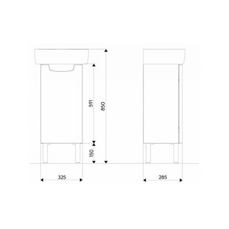 Set mobilier baie cu lavoar inclus alb, 30 cm, Kolo Geberit Group, Rekord [3]