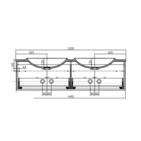 Set dulap baie cu lavoar inclus Kolpasan Pandora, 150 cm, alb [4]