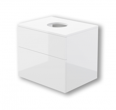 Mobilier pentru lavoar - Set mobilier baie suspendat 60 cm cu blat inclus, alb lucios, Deante Prizma