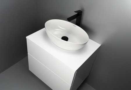 Set mobilier baie suspendat 60 cm cu blat inclus, alb lucios, Deante Prizma [1]