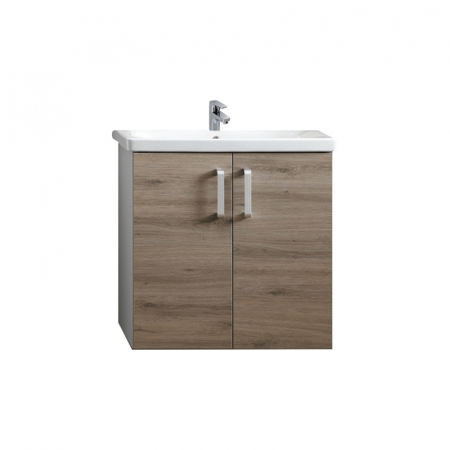 Mobilier baie - Set dulap baie cu lavoar inclus Kolpasan Evelin 65 cm, stejar