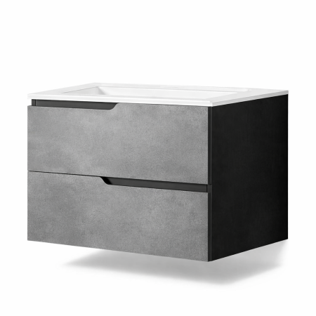 Set mobilier cu lavoar incastrat 80 cm inclus, gri urban, Fluminia Bari 80 [0]