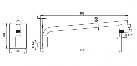 Set paravan dus walk-in 100x200 cm, rigola si set de dus incastrat negru mat Temisto [4]