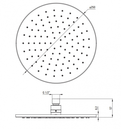 Set paravan dus walk-in 120x195 cm, rigola si set de dus incastrat negru Temisto [3]