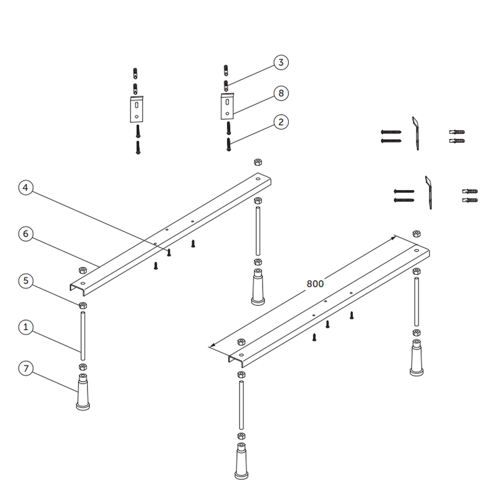 Set picioare pentru cazi pe colt Ideal Standard [1]
