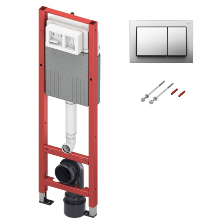 Rezervoare incastrate - Set rezervor incastrat cu clapeta crom TECEbase, 112 cm inaltime, TECE Base320