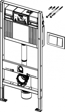 Set rezervor incastrat TECEbase, 50x112 cm, cu clapeta de actionare alba [2]