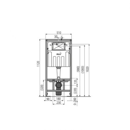 Set rezervor wc incastrat cu set fixare si clapeta alb mat/crom mat Alcadrain M1976-2 [1]