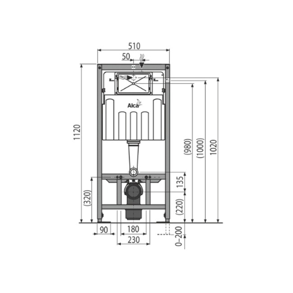 Set rezervor wc incastrat cu set fixare si clapeta negru mat Alcaplast 578 [1]