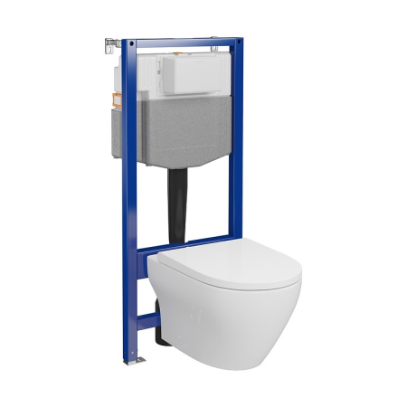Set rezervor wc incastrat cu vas Wc oval si capac duroplast, Cersanit Larga Pro [2]