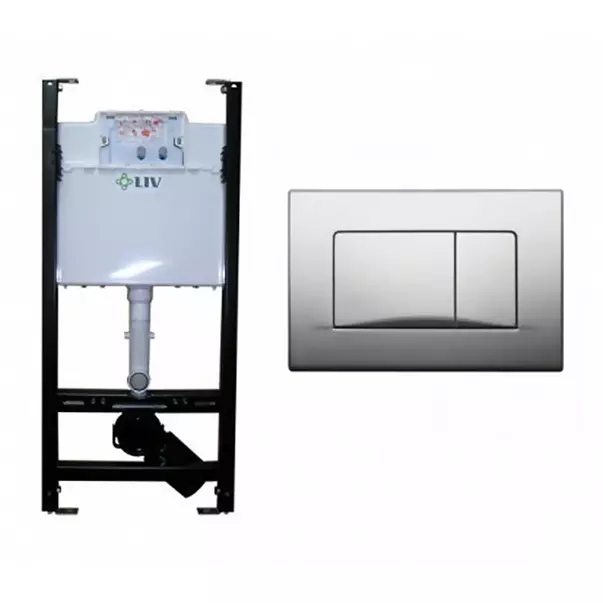 Set rezervor WC incastrat Liv Jog si clapeta crom lucios Selenite Duo