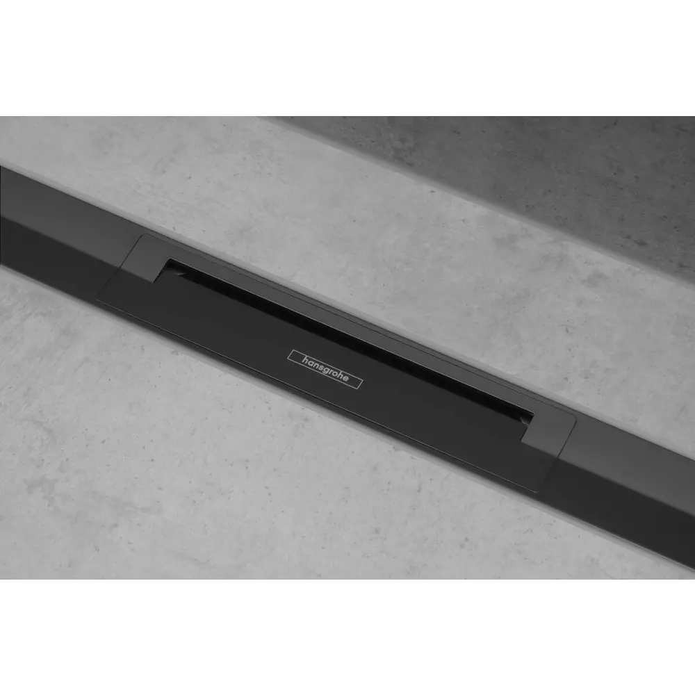 Set rigola liniara de dus cu gratar din inox 800 mm, negru mat, corp de baza pentru instalare inclus, Hansgrohe RainDrain Flex [2]