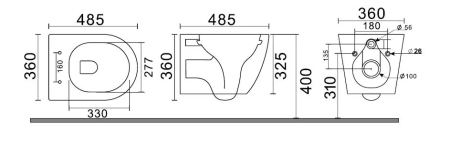 Set vas wc alb, suspendat cu capac softclose, rimless, Kielle Gaia [1]